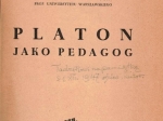 Platon jako pedagog  [dedykacja od autora]