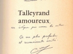 Talleyrand amoureux [dedykacja odautorska dla Jerzego i Bożeny Łojków]