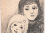 [rysunek, lata 1989] [matka i córka]