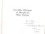 Les idées politiques et morales de Pline l'Ancien {autograf}