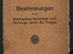 Bestimmungen für die Bekämpfung feindlicher Luftfahrzeuge durch die Truppe
