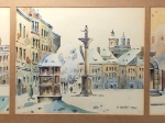 [akwarela, 1932] Tryptyk - Warszawa. Stare Miasto