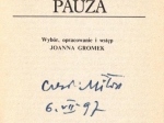 Metafizyczna pauza [autograf]