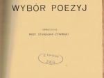 Wybór poezyj  [egz. z księgozbioru J.W. Gomulickiego]