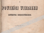 Poezye liryczne i powieści wierszem