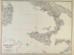 [mapa, Południowe Włochy, Sardynia ok.1860] South Italy and the Island of Sardinia