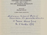 Pan Tadeusz czyli ostatni zajazd na Litwie. Historia szlachecka z roku 1811 i 1812 we dwunastu księgach wierszem [dedykacja]