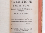 [współoprawne:] Lettre sur l'Entousiasme La Boucle de Cheveux Enleve'e Poeme Heroicomique Essai sur l'Homme Essai sur la Critique Remarques sur Homere. [współoprawne]