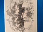 [grafika, 1939] Two portraits of Girls & Head and Leaf [grafika dwustronna]