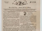 Warszawska Gazeta Policyjna No. 124, 4 Maja 1849 r.  Piątek