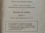 Przegląd Filozoficzny. Rocznik 5 (1922), zeszyt I-IV [współoprawne]