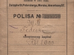 [polisa ubezpieczeniowa, 1914]  Towarzystwo Ubezpieczeń ROSSYA. Ubezpieczenie na wypadek śmierci