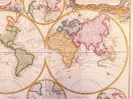 [mapa, świat, 1746] Mappe-monde, qui represente les deux hémispheres, scavoir celui de l'orient et celui de l'occident tirée des quatre cartes générales de feu M. le professeur Hasius