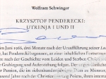 Oratorium Krzysztof Penderecki [autograf Krzysztofa Pendereckiego]