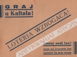 [karta reklamowa, lata 1930-te] Kto gra u Kaftala zdobywa fortunę