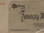 [banknot z getta w Łodzi, 20 marek, 1940] Quittung uber Zwanzig Mark
