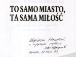 To samo miasto, ta sama miłość. Opowiadania i fragmenty dzienników [autograf]