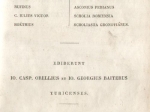 Opera quae supersunt omnia ac deperditorum fragmenta recognovit et singulis libris ad optimam quamque recensionem castigatis cum varietate lambiniana MDLXVI, graevio-cartoniana, ernestiana, beckiana, schuetziana, ac praestantissimarum cuiusque libri editi