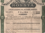 [polisa ubezpieczeniowa, 1914]  Towarzystwo Ubezpieczeń ROSSYA. Ubezpieczenie na wypadek śmierci