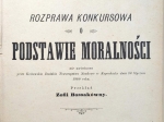 Rozprawa konkursowa: O podstawie moralności. Nieuwieńczona przez Królewskie Duńskie Towarzystwo Naukowe w Kopenhadze dnia 30 stycznia 1840 roku