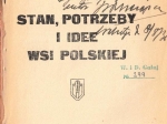 Stan, potrzeby i idee wsi polskiej [auograf]