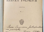 Księga rzeczy polskich  [dedykacja od Z. Glogera]