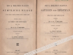 Oden und Epoden. Satirien und Episteln fur den Schulgebrauch [2 vol.]
