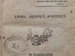 Dziennik Warszawski (lipiec, sierpień, wrzesień 1826) [pierwodruk sonetu "Do Niemna" A. Mickiewicza]